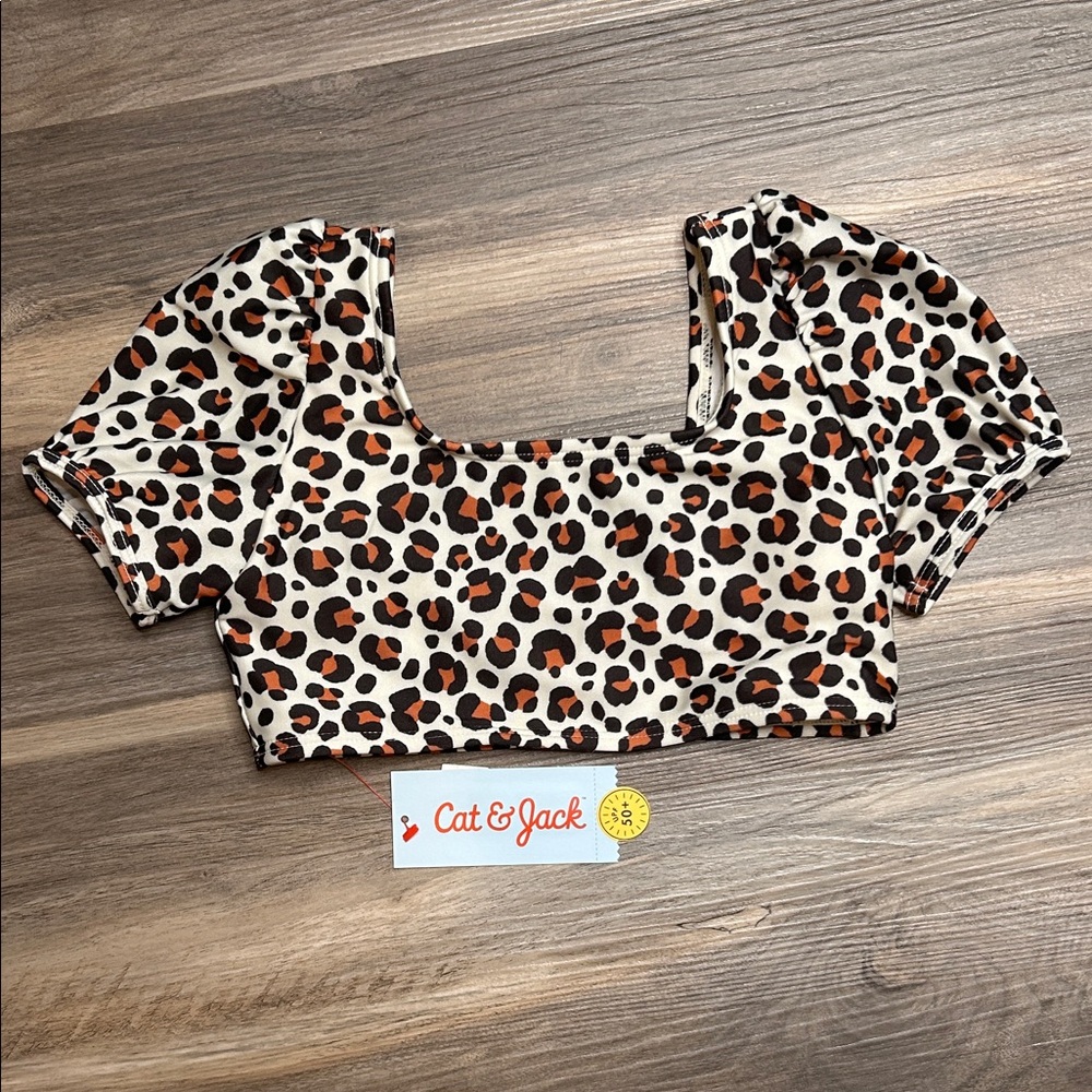 NWT Leopard Print Swim Top
